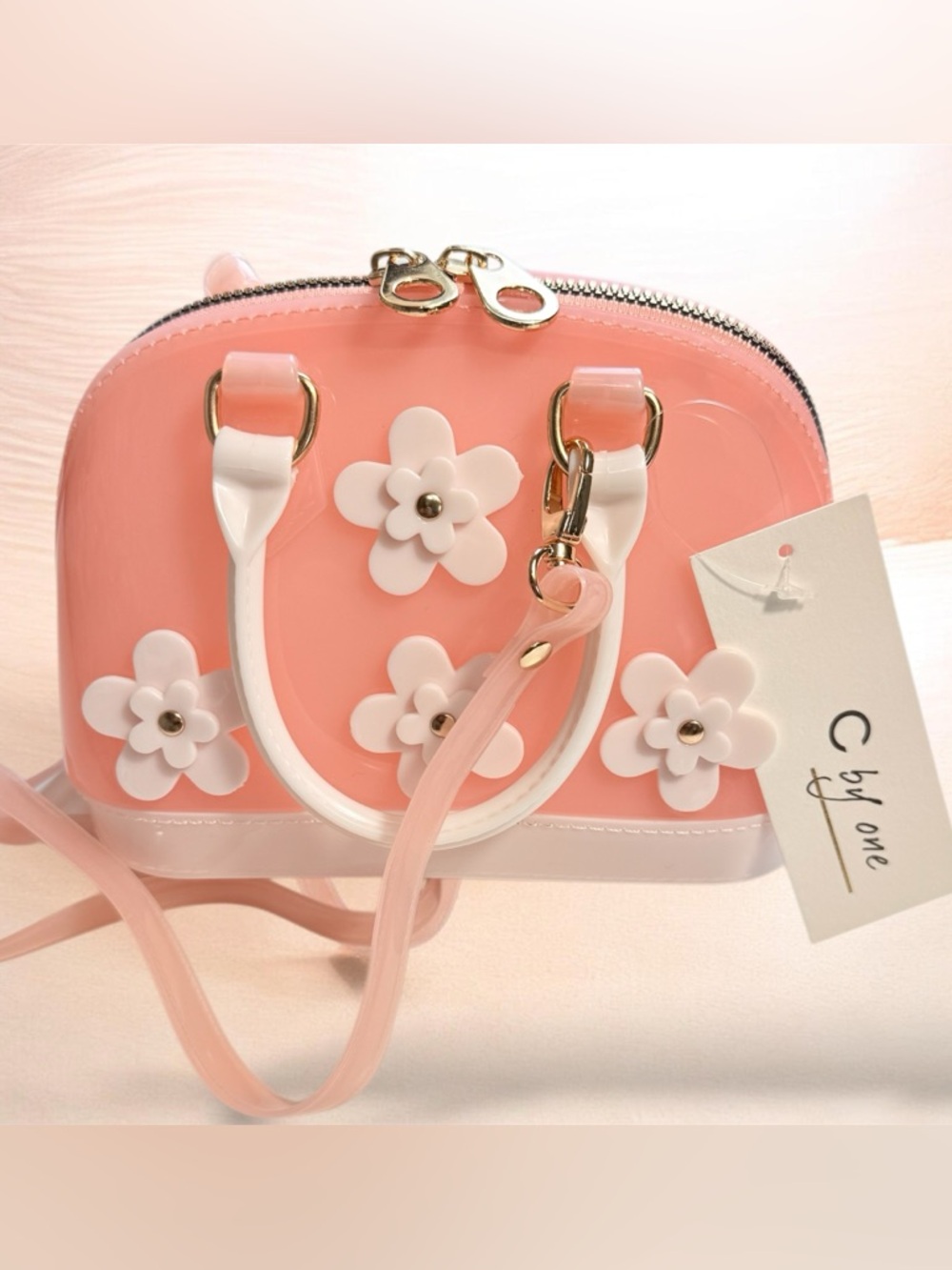 C by One Pink Mini Flower Crossbody Bag